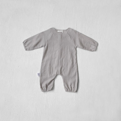 MyKids-USA® Autumn Arrival Baby Kids Long Sleeves Letters Embroidered Solid Color Rompers