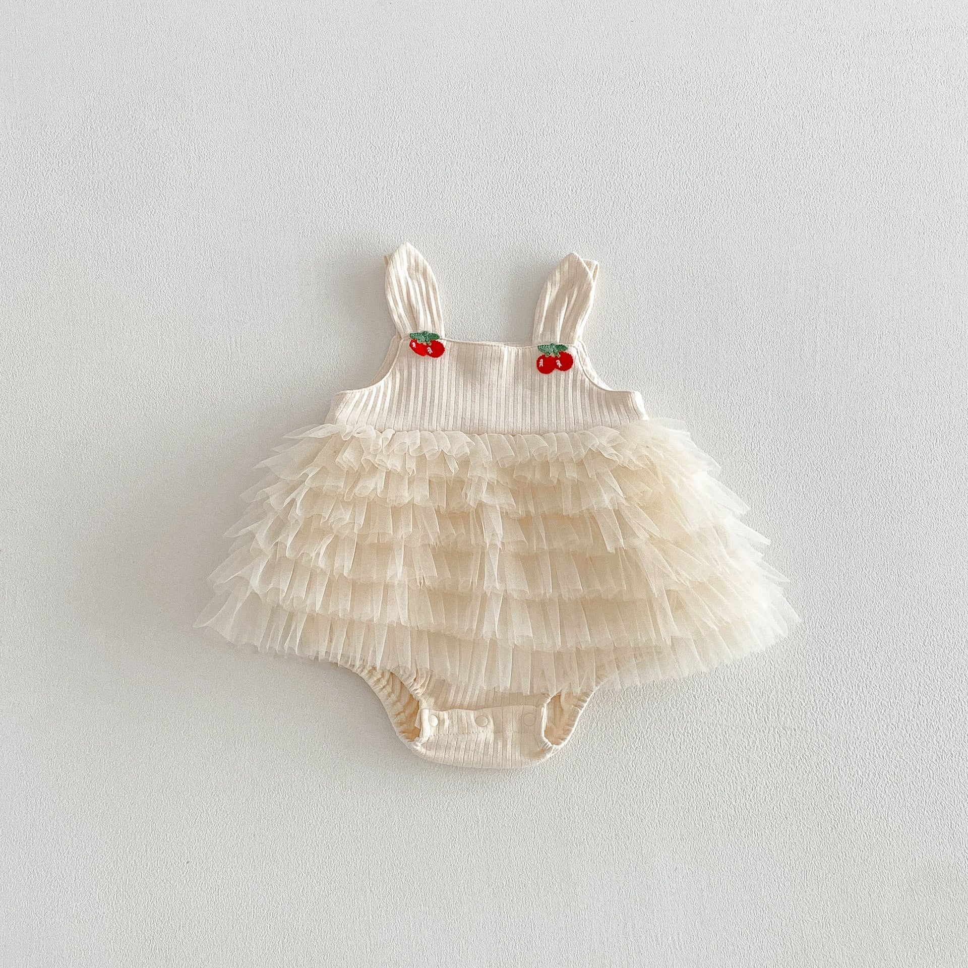 Design Summer Baby Kids Girls Sleeveless Cherry Pattern Tulle Patchwork Bodysuit, MyKids-USA®, Baby & Children's One-Pieces, MyKids-USA - Size/Age - 66 (3-6M) - Color - Apricot -  -  - TR2604072359-A.