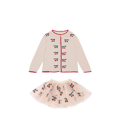 Cherry Embroidered Design Cute Cardigan, MyKids-USA®, Baby & Toddler Outerwear, MyKids-USA -  -  -  -  -  -  - 