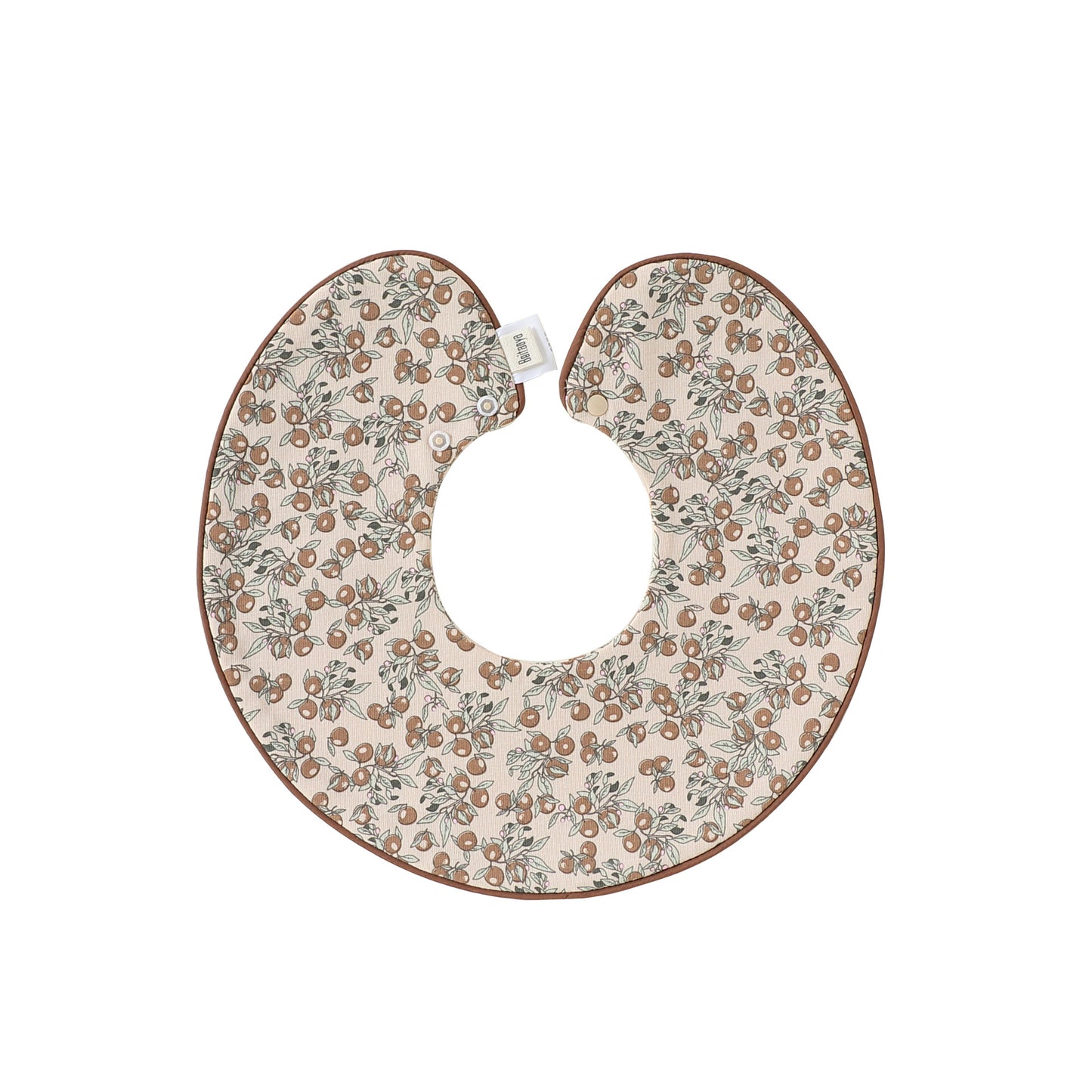 Adorable Simple Pattern Cotton Snap-on Round Shaped Bib, MyKids-USA®, Bibs, MyKids-USA - Size/Age - S (0-1Y) - Color - Brown -  -  - TR2512270950-C.