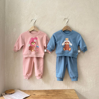 MyKids-USA® Autumn Baby Kids Unisex Long Sleeves Cartoon Pattern Sweatshirt and Pants Clothing Set