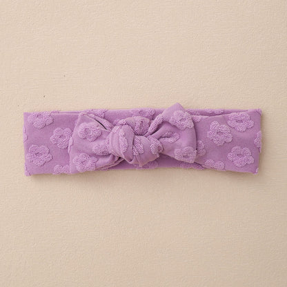 Elastic Baby Headband with Bow and Embroidered Flowers, MyKids-USA®, Hair Pins, Claws & Clips, MyKids-USA - Size/Age - Average Size (0-6Y） - Color - Purple -  -  - TR2411282304-E.