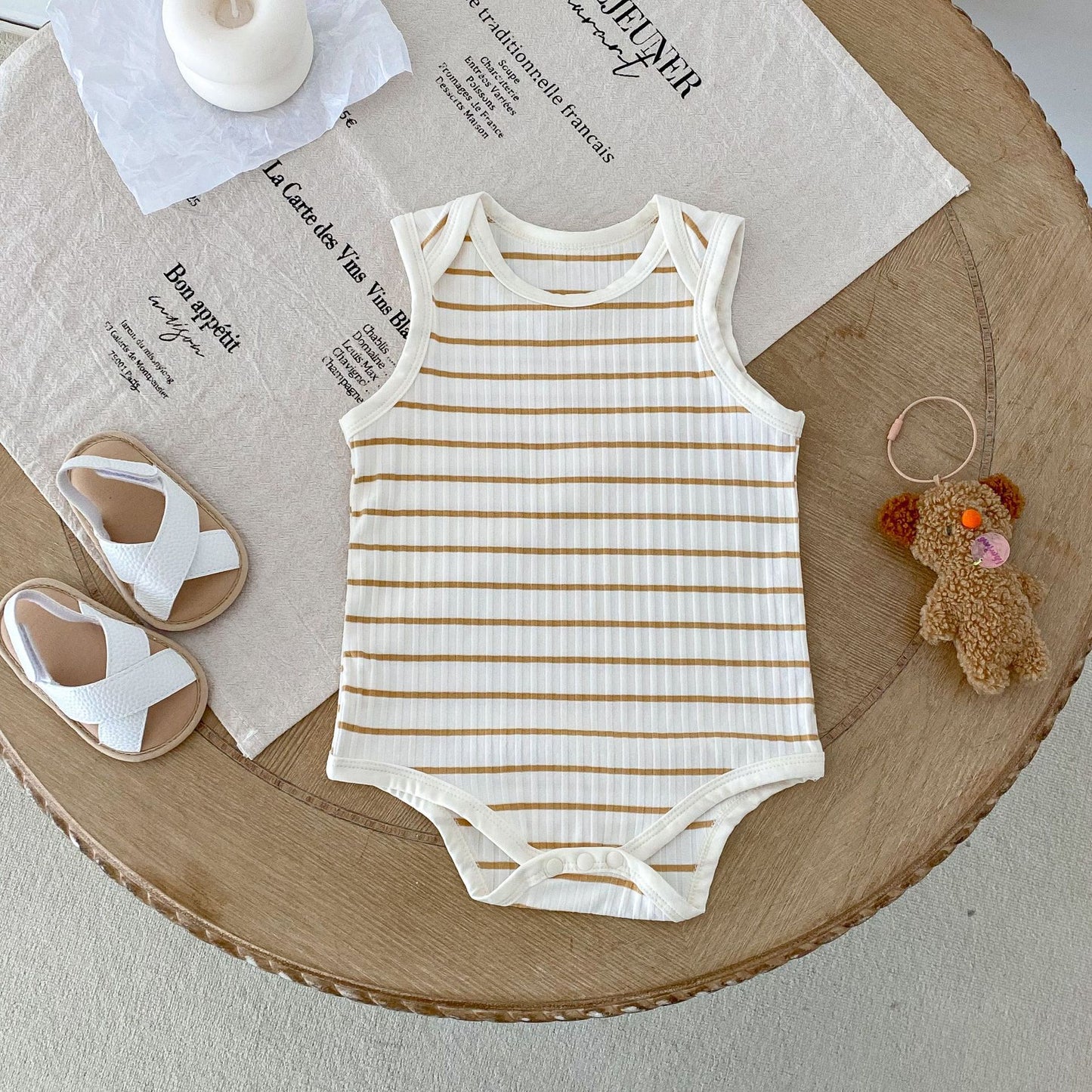 Hot Selling Summer Baby Kids Unisex Striped Pattern Sleeveless Onesies, MyKids-USA®, Baby One-Pieces, MyKids-USA -  -  -  -  -  -  - 