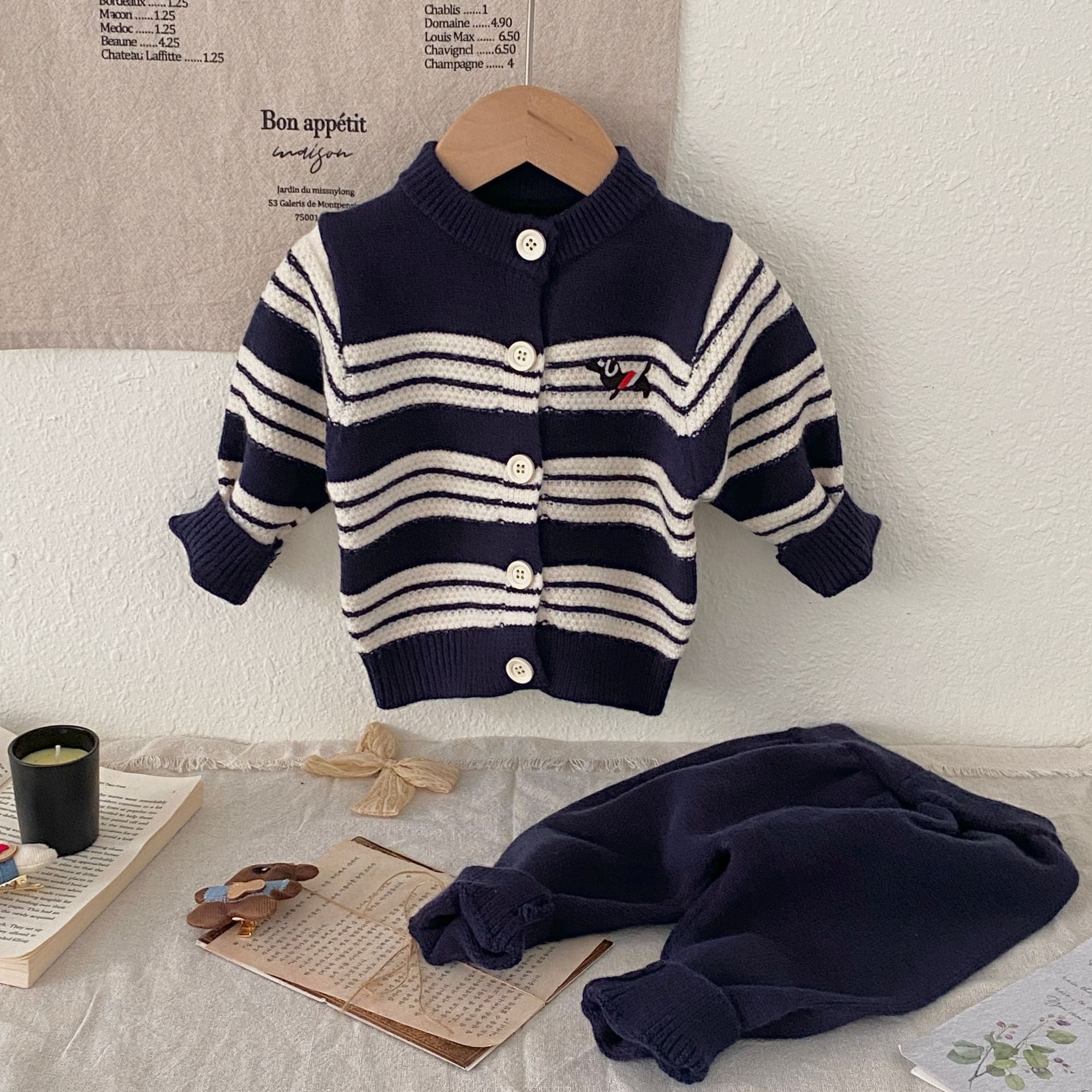 Winter and Autumn Baby Kids Unisex Striped Long Sleeves Cardigan and Pants Knitted Clothing Set, MyKids-USA®, Baby & Toddler Outfits, MyKids-USA -  -  -  -  -  -  - 