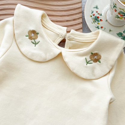 Spring and Autumn Baby Kids Girls Flowers Embroidered Pattern Long Sleeves Top and Sleeveless Onesies Overalls Clothing Set, MyKids-USA®, Baby & Toddler Outfits, MyKids-USA -  -  -  -  -  -  - 