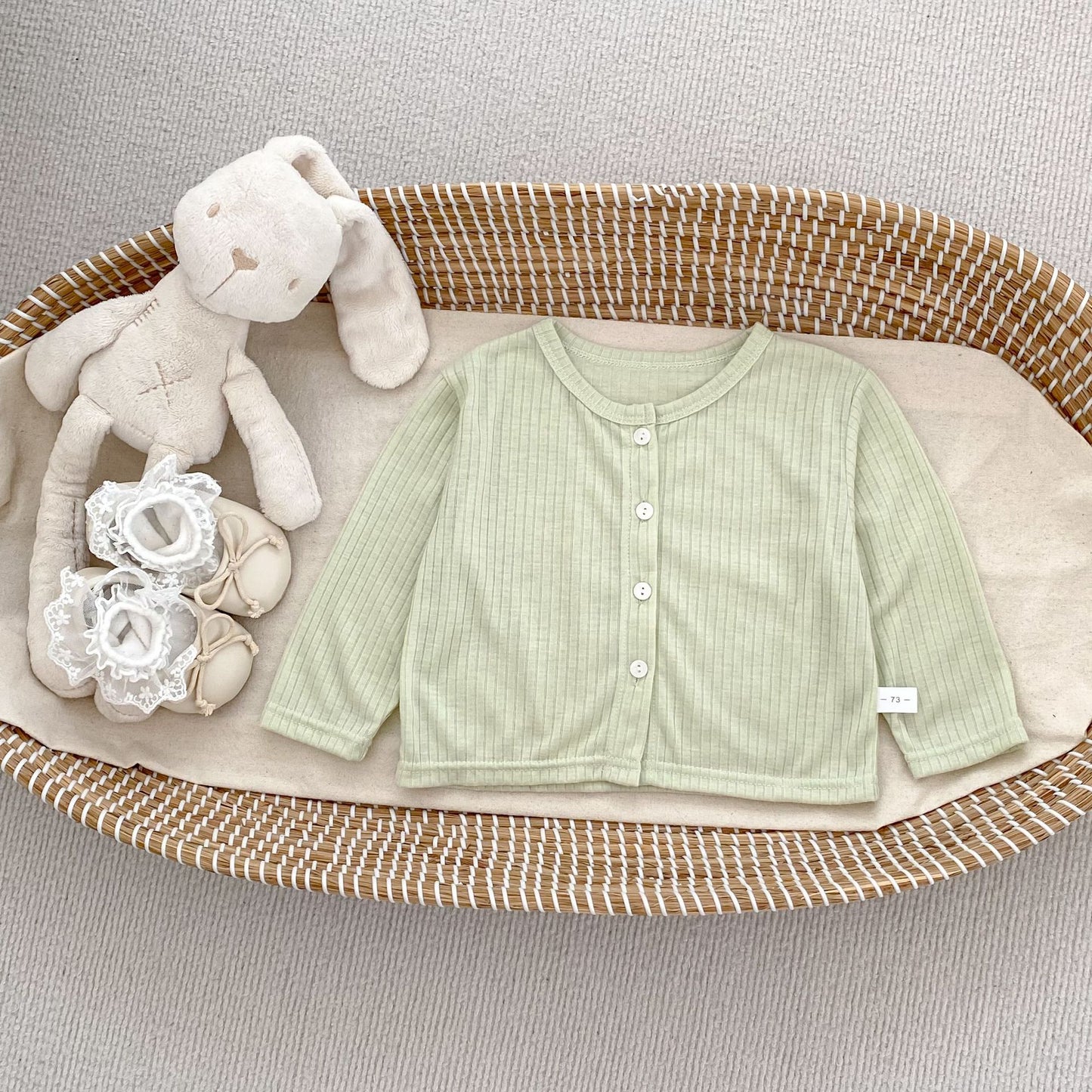 Summer Arrival Baby Girls Simple Long Sleeves Thin Knitted Top, MyKids-USA®, Baby & Toddler Tops, MyKids-USA - Size/Age - 73 (6-9M) - Color - Green -  -  - TR2505152211-B