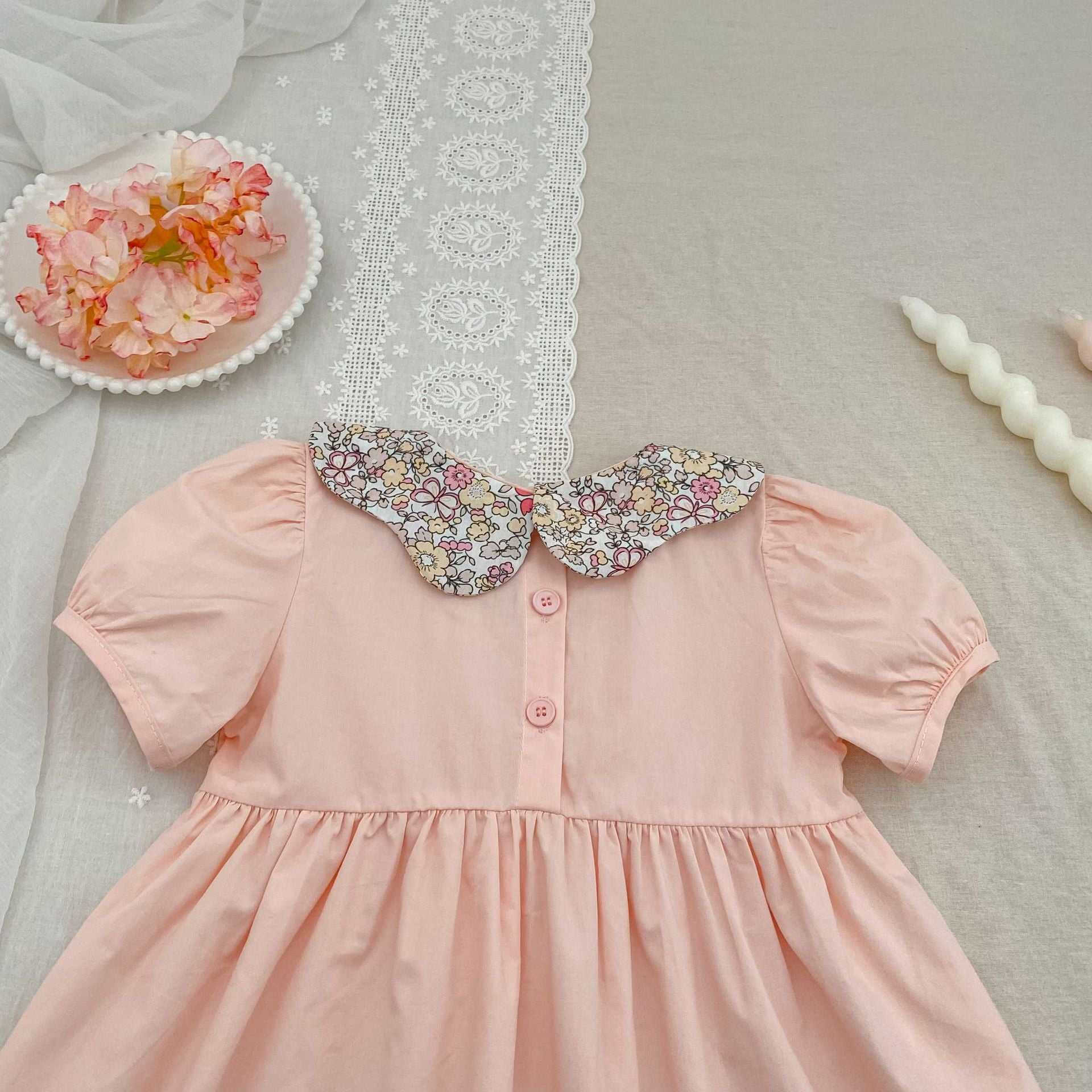 Summer Girls Floral Collar Color Patchwork Onesies and Dress – Princess Sister Matching Set, MyKids-USA®, Baby & Children's Outfits, MyKids-USA -  -  -  -  -  -  - .