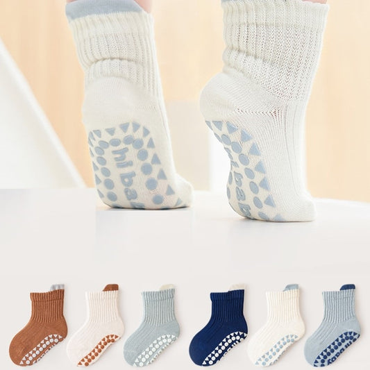 Spring New Arrival Baby Unisex Breathable Color Patchwork Mid-Calf Socks Set