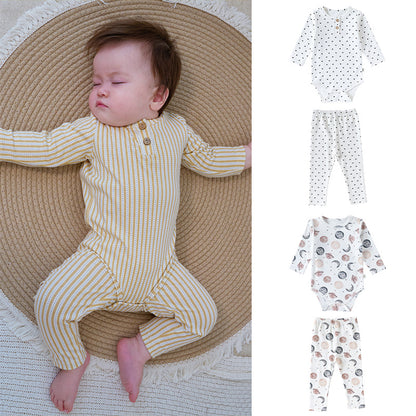 Autumn Arrival Baby Unisex Long Sleeves Casual Pattern Crew Neck Onesies and Pants Clothing Sets, MyKids-USA®, Baby & Toddler Outfits, MyKids-USA -  -  -  -  -  -  - 