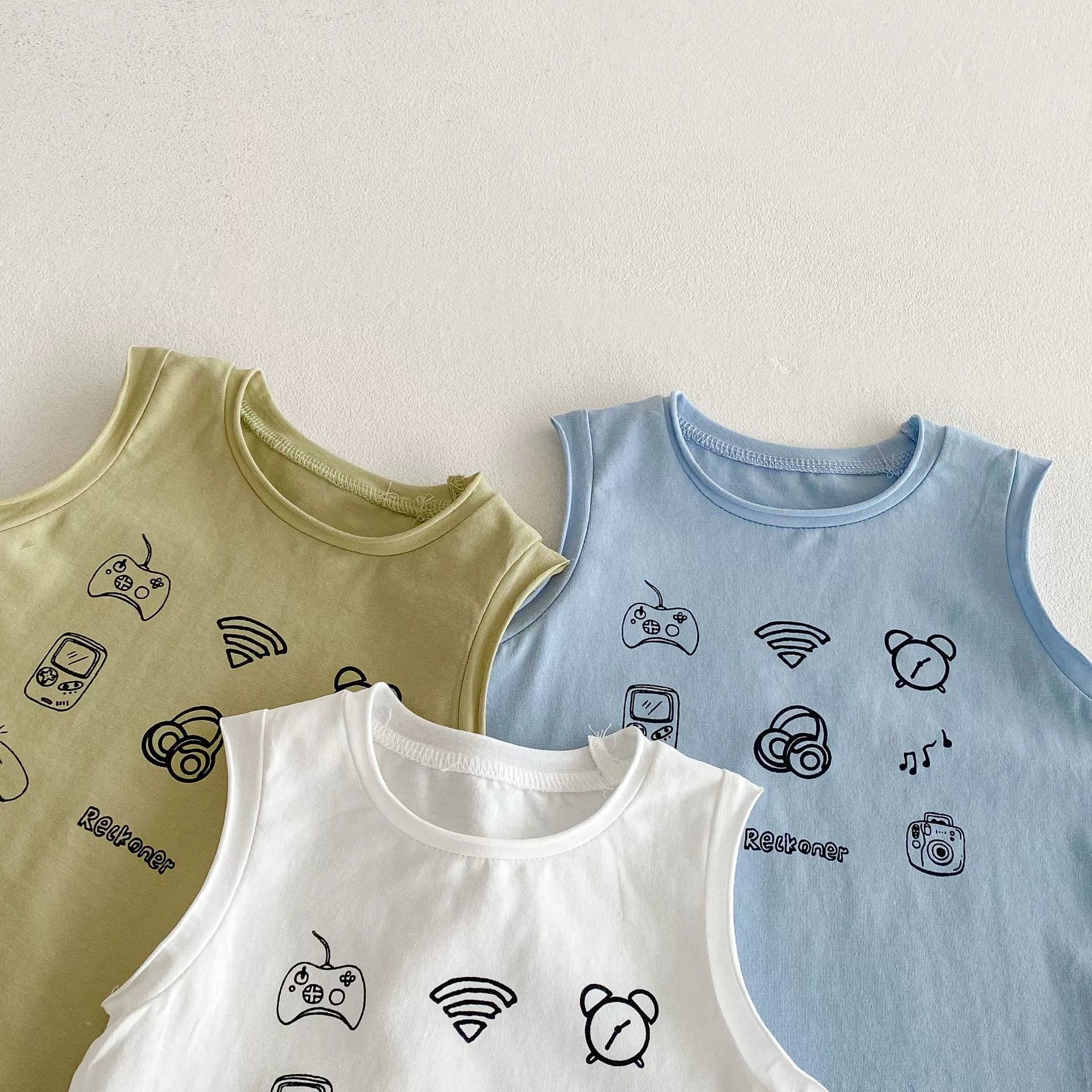 Simple Sleeveless Summer New Children’s Vest, Unisex Baby Cotton Blend Casual icons Pattern Top, MyKids-USA®, Baby & Toddler Tops, MyKids-USA -  -  -  -  -  -  - 