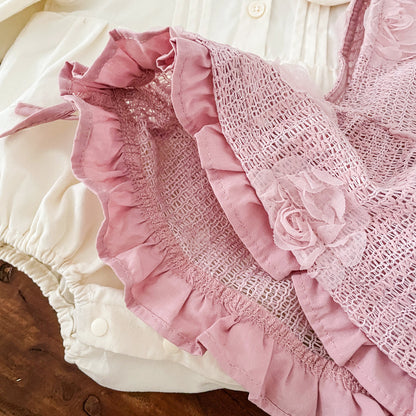 Spring and Autumn Baby Kids Girls Flowers Pattern Sleeveless Vest and Plain Onesies Clothing Set, MyKids-USA®, Baby & Toddler Outfits, MyKids-USA -  -  -  -  -  -  - 