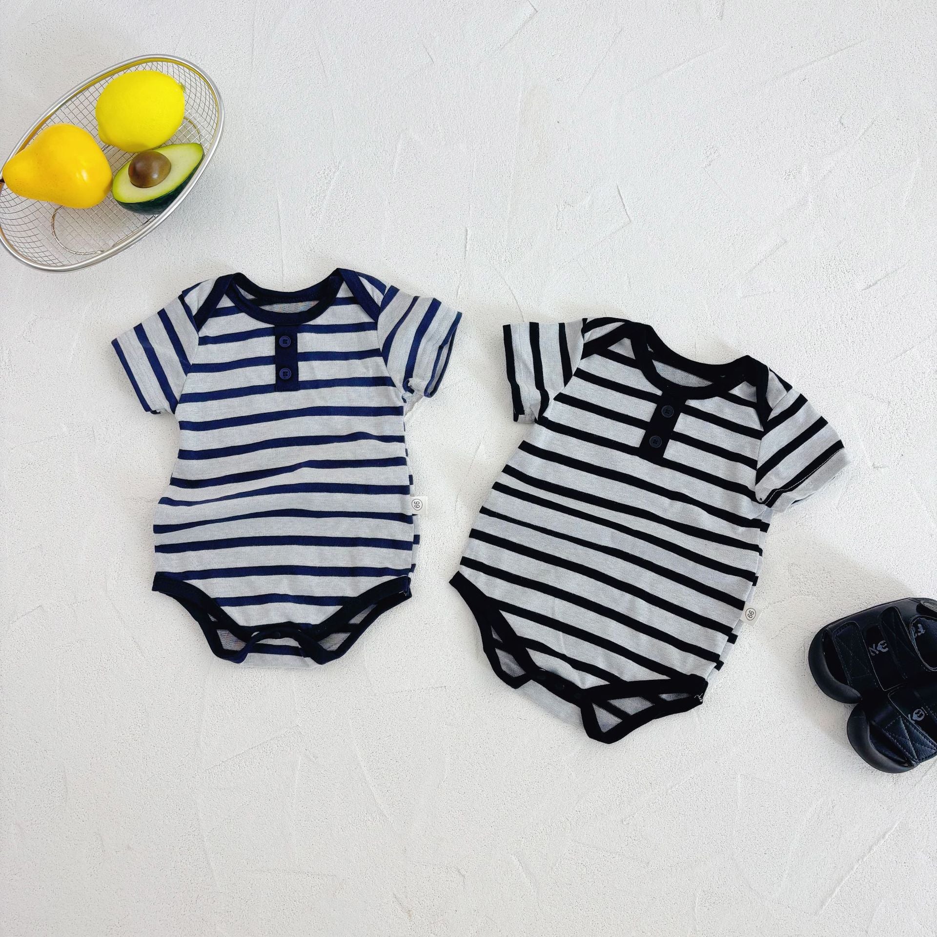 Summer Arrival Baby Unisex Casual Thin Striped Pattern Short Sleeves Onesies, MyKids-USA®, Baby One-Pieces, MyKids-USA -  -  -  -  -  -  - 