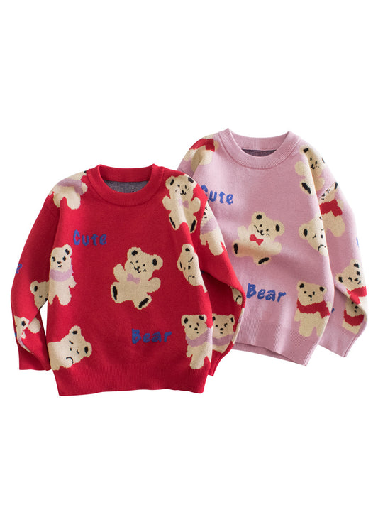 Colors Of Children Girls Knitted Cute Teddy Bear Pullover Sweater For Spring – Baby Clothing, MyKids-USA®, Baby & Toddler Outerwear, MyKids-USA -  -  -  -  -  -  - 