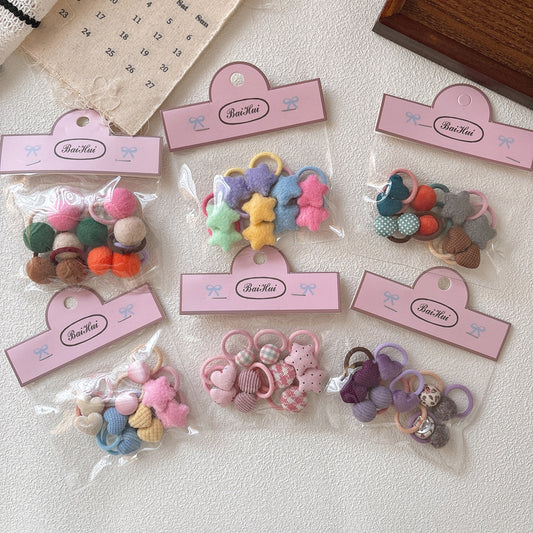 Collection of 10 Versatile Colorful Hair Ties