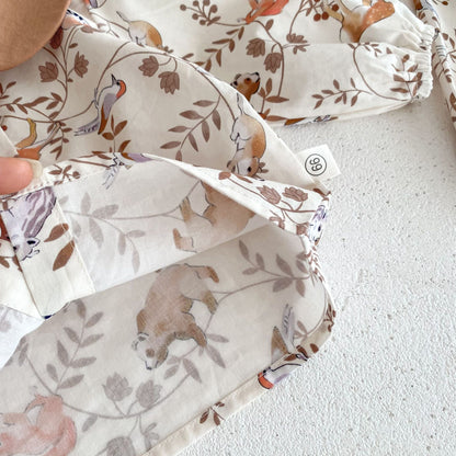 Spring and Autumn Baby Kids Unisex Flowers and Animals Pattern Long Sleeves Shirt and Sleeveless Overalls Clothing Set, MyKids-USA®, Baby & Toddler Outfits, MyKids-USA -  -  -  -  -  -  - 