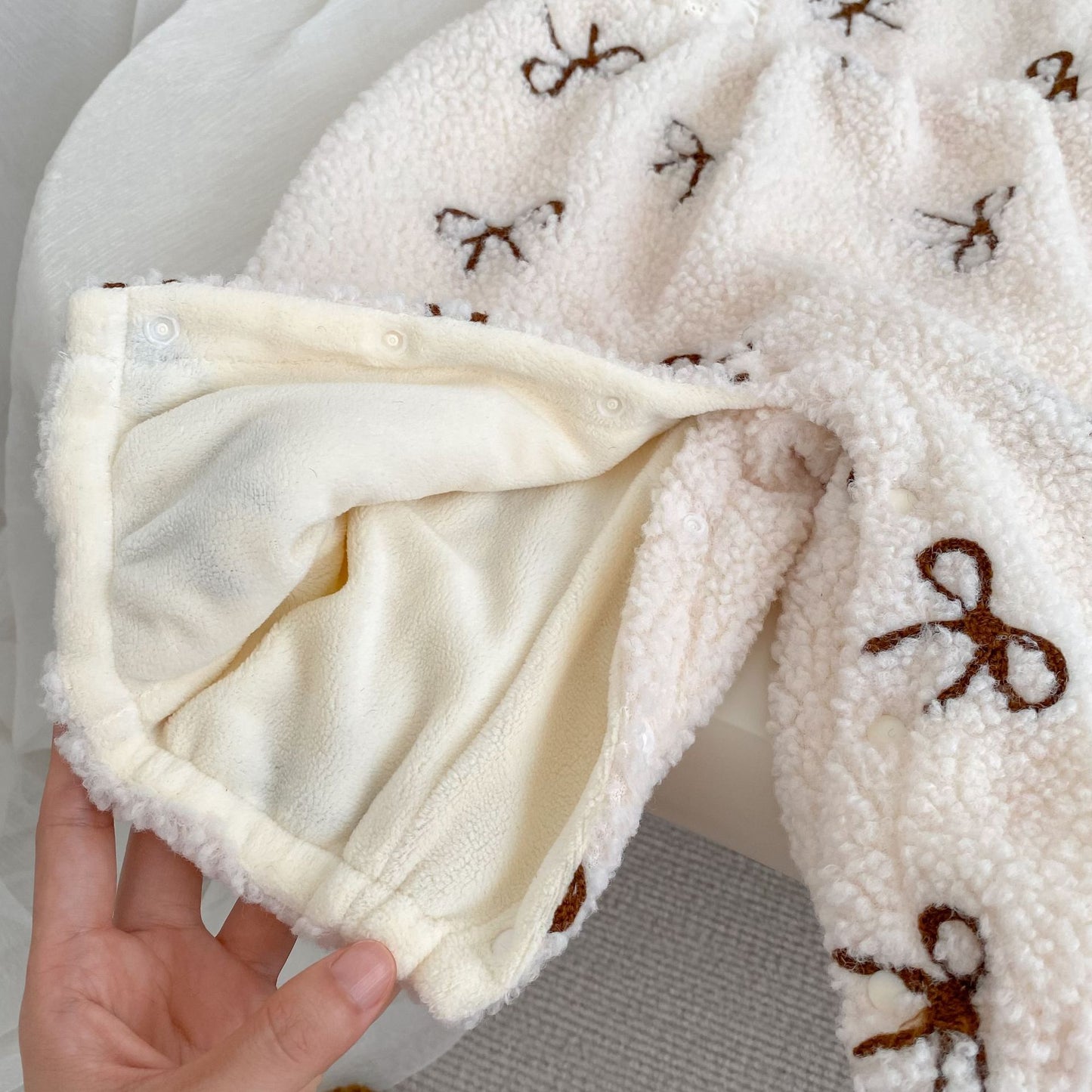 Winter Arrival Baby Girls Sleeveless Geometric Pattern Fluffy Warm Rompers, MyKids-USA®, Baby One-Pieces, MyKids-USA -  -  -  -  -  -  - 