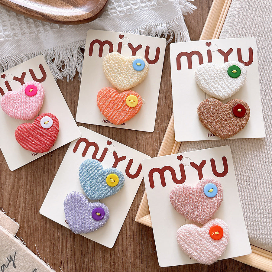 Collection of Versatile Sweet Candy-Colored Love Heart Fabric Hair Clips, MyKids-USA®, Hair Pins, Claws & Clips, MyKids-USA -  -  -  -  -  -  - .