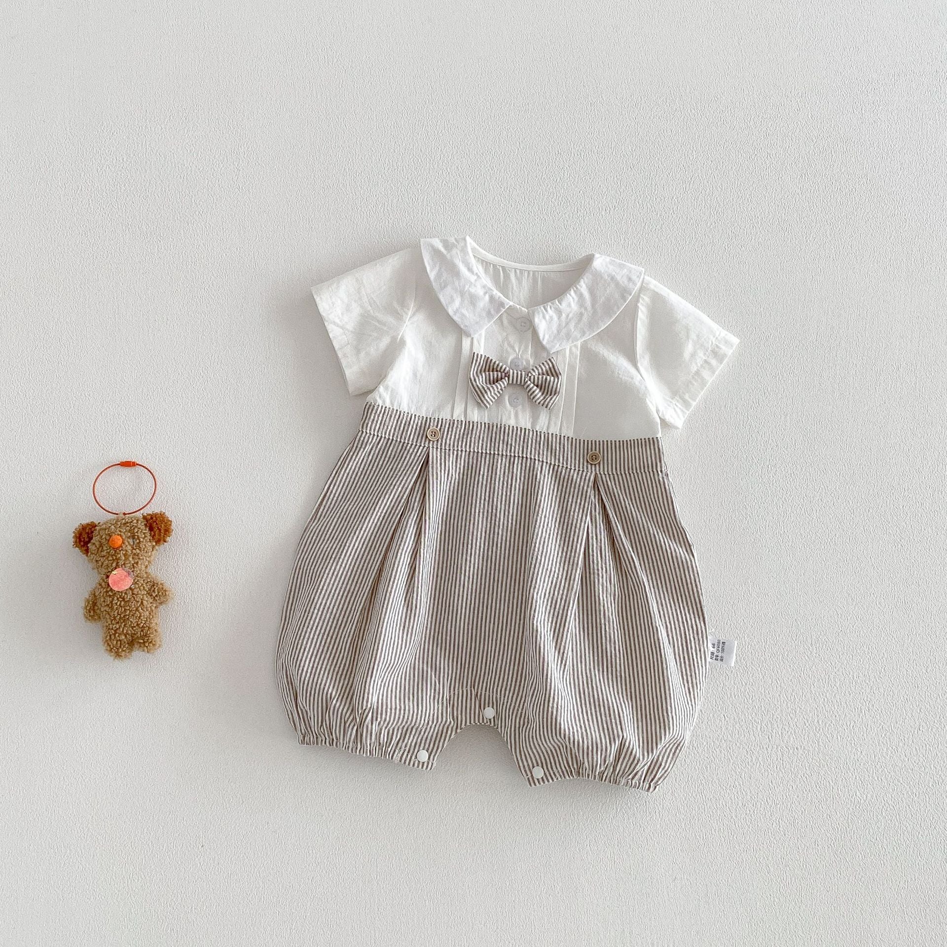 Summer Arrival Baby Boys Short Sleeves Color Patchwork Turn-down Bodysuit, MyKids-USA®, Bodysuits, MyKids-USA -  -  -  -  -  -  - .