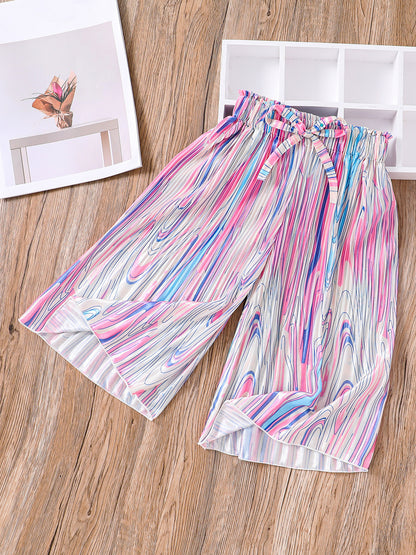 Summer Baby Girls Breathable Thin Abstract Pattern Cheap Pants