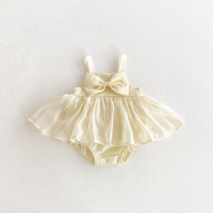 Summer Arrival Baby Girls Cute Sleeveless Butterfly-bow Decorated Dress Design Strap Onesies, MyKids-USA®, Baby One-Pieces, MyKids-USA -  -  -  -  -  -  - 