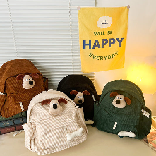 Adorable Cartoon Dog Toy Plush Backpack For Kindergarten Kids