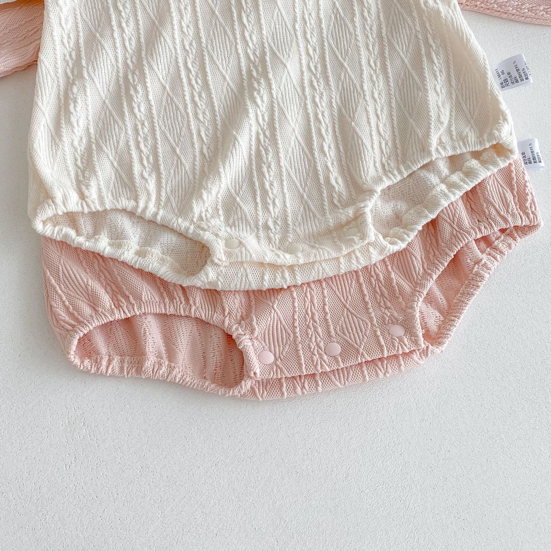 Autumn Arrival Baby Girls Long Sleeves Striped Pattern Hollow-out Collar Onesies with Hat, MyKids-USA®, Baby & Toddler Outfits, MyKids-USA -  -  -  -  -  -  - 