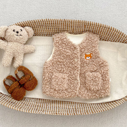 Arrival Winter and Autumn Baby Kids Unisex Cartoon Pattern Sleeveless Fluffy Vest, MyKids-USA®, Baby & Toddler Coats & Jackets, MyKids-USA - Size/Age - 73 (6-9M) - Color - Brown -  -  - TR2511291916-B