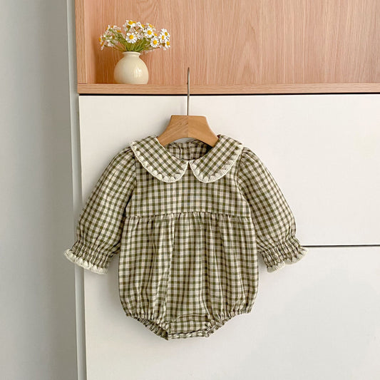 Arrival Spring and Autumn Plaid Pattern Baby Kids Girls Onesies and Dress – Princess Sister Matching Set