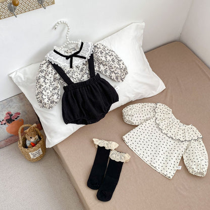 Arrival Spring Girls Long Sleeves Butterfly-Bows/Floral Pattern Top and Overalls Onesies Set Clothing Set, MyKids-USA®, Baby One-Pieces, MyKids-USA -  -  -  -  -  -  - 