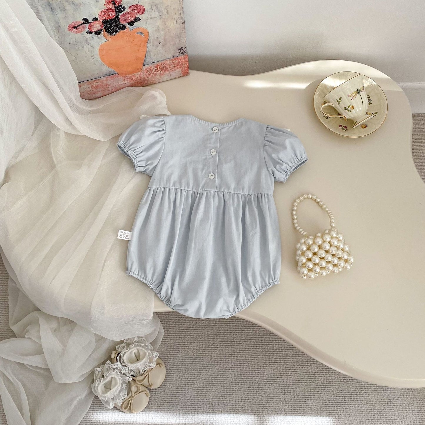 Summer Arrival Baby Girls Short Sleeves Lace Trim Crew Neck Bodysuit, MyKids-USA®, Bodysuits, MyKids-USA -  -  -  -  -  -  - .