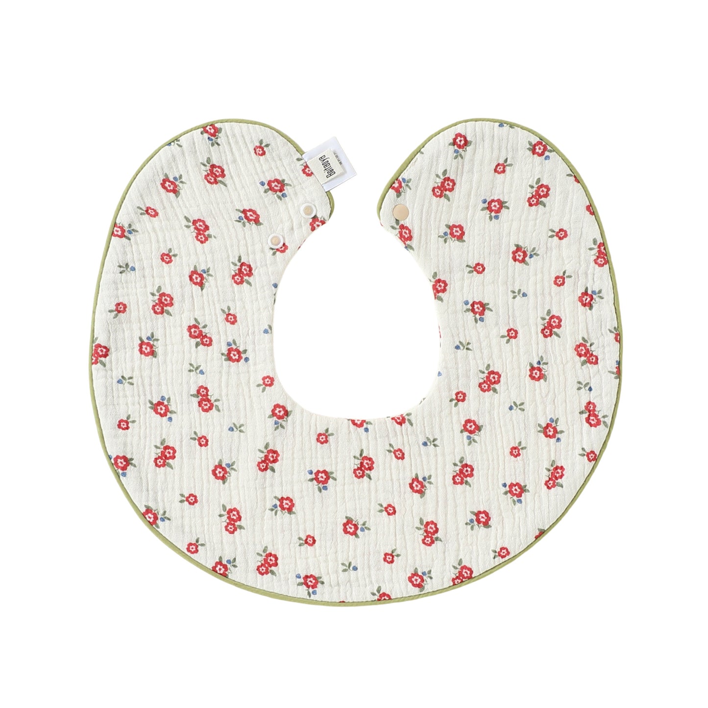 Adorable Fruits Cartoon Pattern Snap-on Round Shaped Bib, MyKids-USA®, Bibs, MyKids-USA - Size/Age - S (0-1Y) - Color - Apricot -  -  - TR2605202207-A.