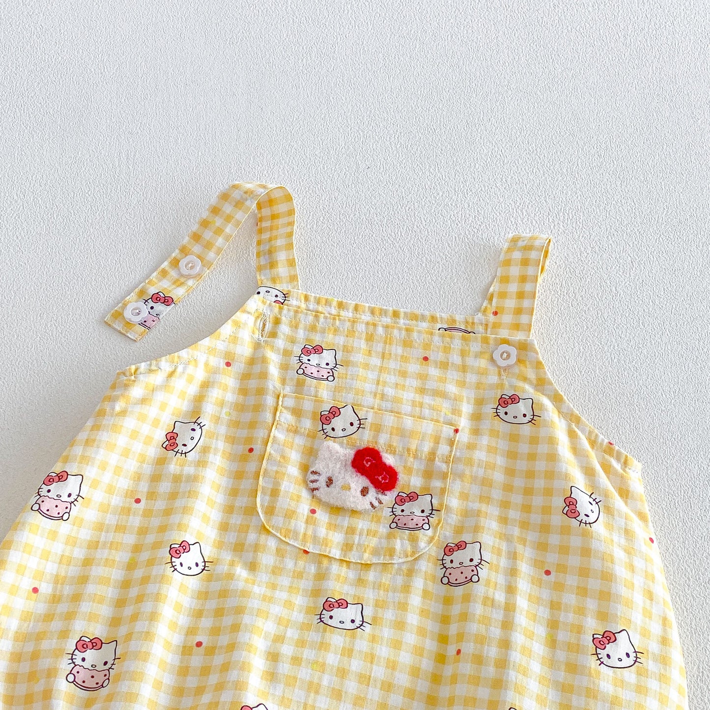 Arrival Summer Baby Kids Girls Fly Sleeves Top and Cartoon Overalls Clothing Set