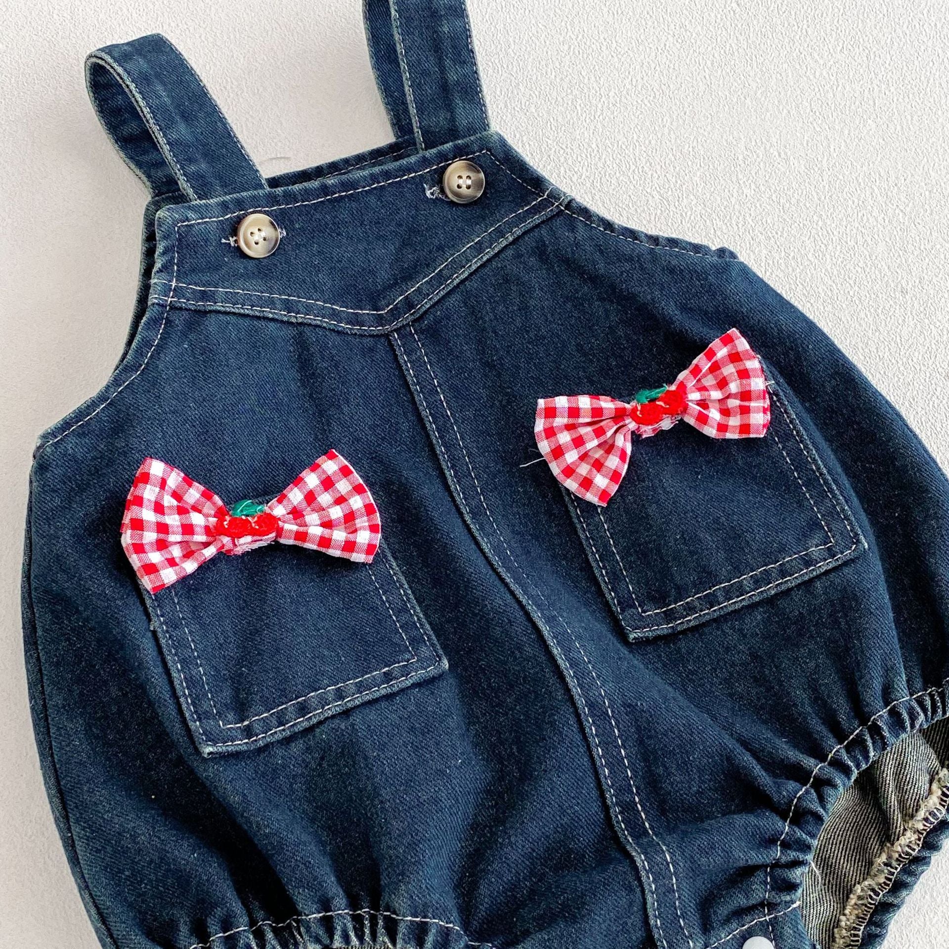 Summer Hot Selling Baby Kids Girls Sleeveless Pocketed Denim Strap Onesies Overalls and Red Plaid T-Shirt Clothing Set, MyKids-USA®, Baby & Toddler Outfits, MyKids-USA -  -  -  -  -  -  - 