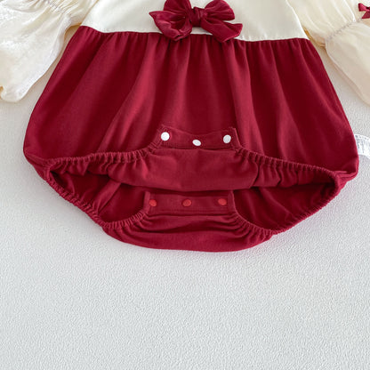 MyKids-USA® Autumn Arrival Baby Girls Long Sleeves Color Patchwork Bodysuit
