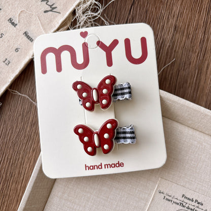 Collection of 2 Versatile Cute Resin and Cloth Shape Decorated Hair Clips, MyKids-USA®, Hair Pins, Claws & Clips, MyKids-USA - Size/Age - Average Size (0-12Y） - Color - White -  -  - TR2603171450-G.