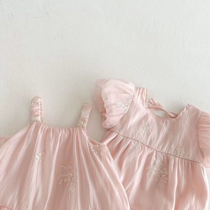 Summer Arrival Baby Girls Cute Pink Short Sleeves Flowers Embroidered Onesies, MyKids-USA®, Baby One-Pieces, MyKids-USA -  -  -  -  -  -  - 