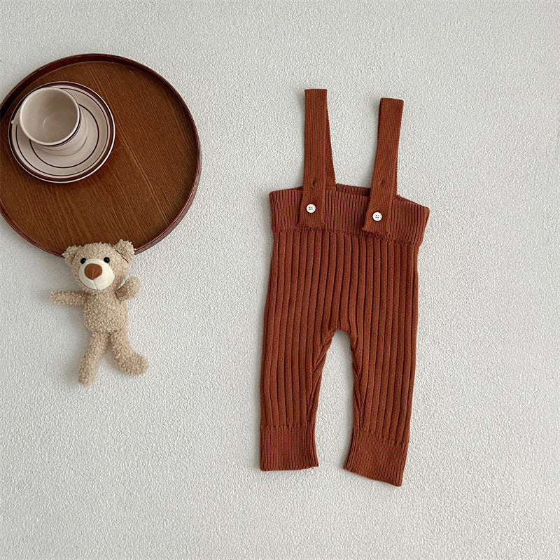 New Autumn And Winter Solid Color Knitted Overalls Quality