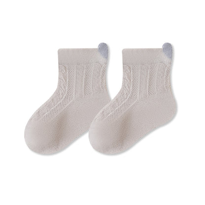 Autumn and Spring Baby Unisex Breathable Hearts Pattern or Solid Color Socks, MyKids-USA®, Baby & Toddler Socks & Tights, MyKids-USA - Size/Age - XS (0-6M) - Color - Grey -  -  - TR2602031113-E.