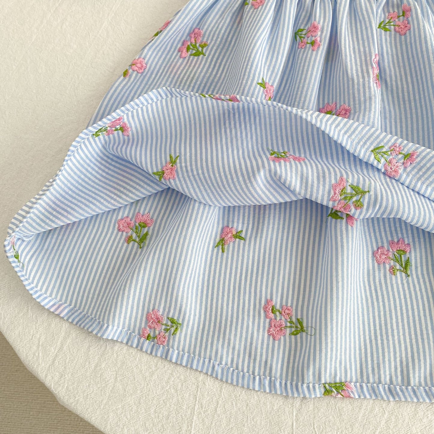 Summer Girls Simple Flowers and Striped Pattern Crew Neck Onesies and Dress – Princess Sister Matching Set, MyKids-USA®, Baby & Toddler Outfits, MyKids-USA -  -  -  -  -  -  - .