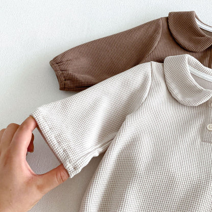 MyKids-USA® Autumn Arrival Baby Kids Girls Long Sleeves Peter Pan Collar Teddy Pattern Bodysuit