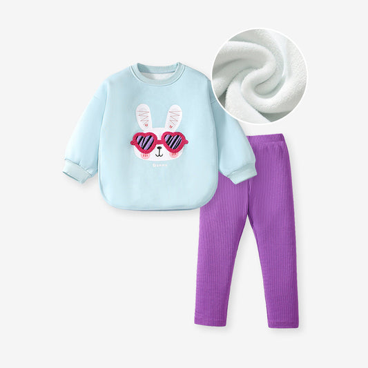 Spring And Autumn Girls Cute Cartoon Rabbit Pattern Long Sleeves Top Sweatshirt And Pants Clothing Set, MyKids-USA®, Baby & Toddler Outfits, MyKids-USA -  -  -  -  -  -  - 