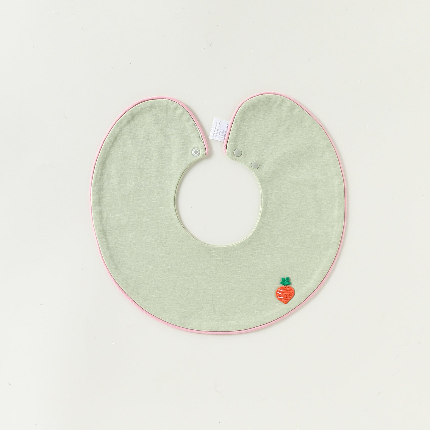 Adorable Cartoon and Fruits Pattern Cotton Snap-on Round Shaped Bib, MyKids-USA®, Bibs, MyKids-USA® - Size/Age - S (0-1Y) - Color - Light Green -  -  - TR2604242323-C.