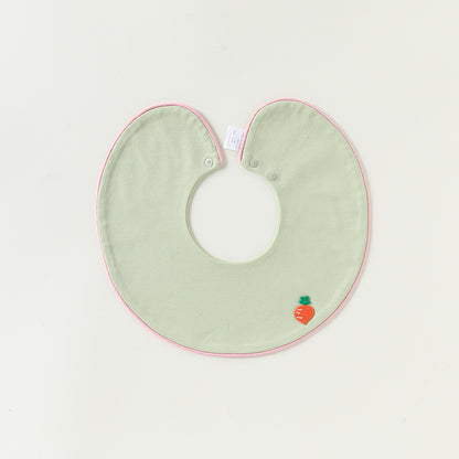 Adorable Cartoon and Fruits Pattern Cotton Snap-on Round Shaped Bib, MyKids-USA®, Bibs, MyKids-USA® - Size/Age - S (0-1Y) - Color - Light Green -  -  - TR2604242323-C.