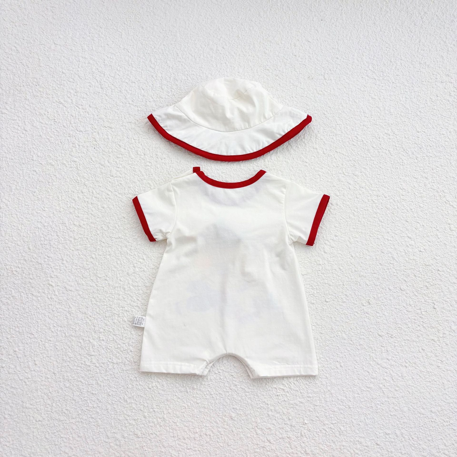 Summer Arrival Baby Unisex Joker Cartoon Pattern Short Sleeves Crew Neck Rompers with Hat, MyKids-USA®, Baby One-Pieces, MyKids-USA -  -  -  -  -  -  - 