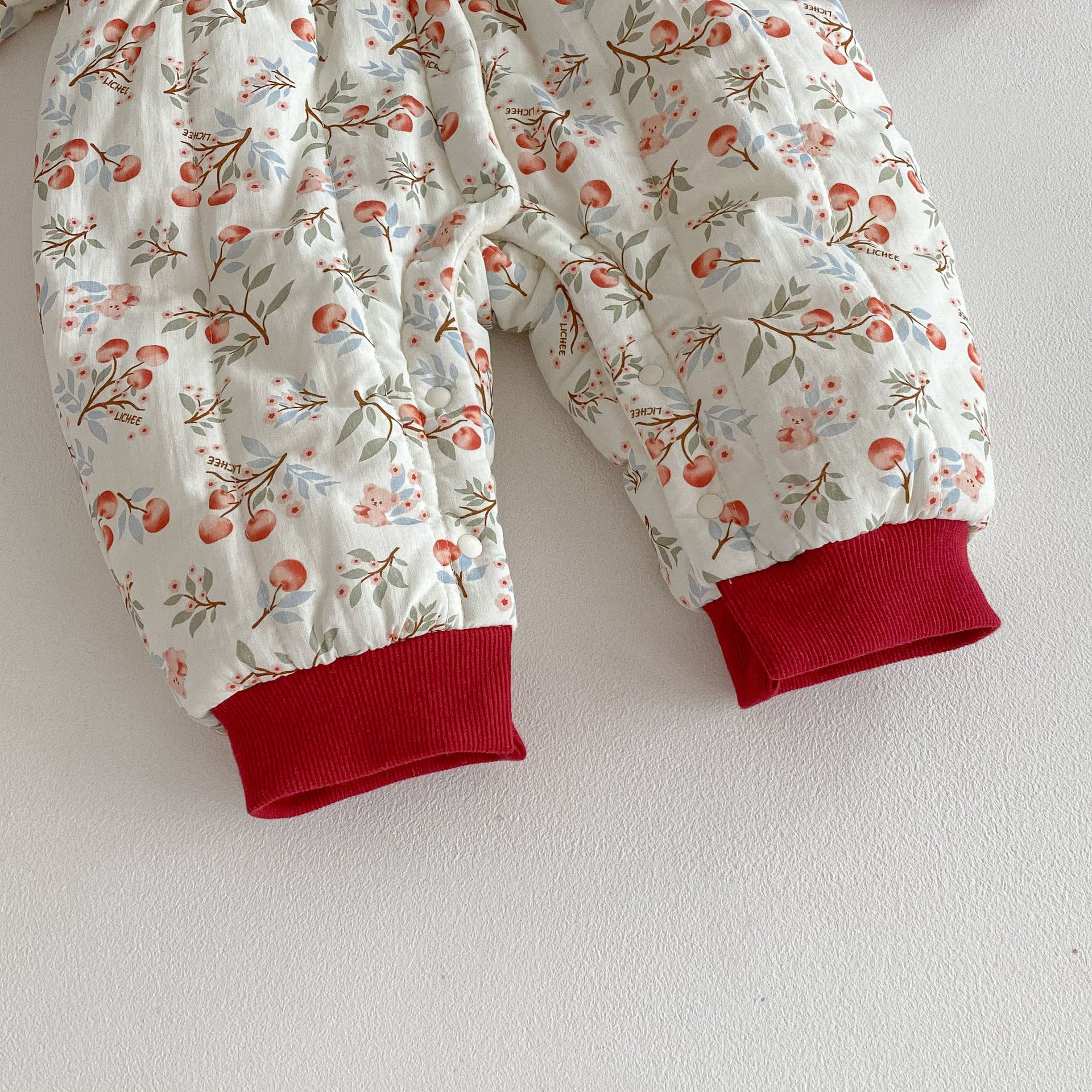 Winter Arrival Baby Girls Long Sleeves Floral Pattern Fleece-lined Warm Rompers, MyKids-USA®, Baby One-Pieces, MyKids-USA -  -  -  -  -  -  - 