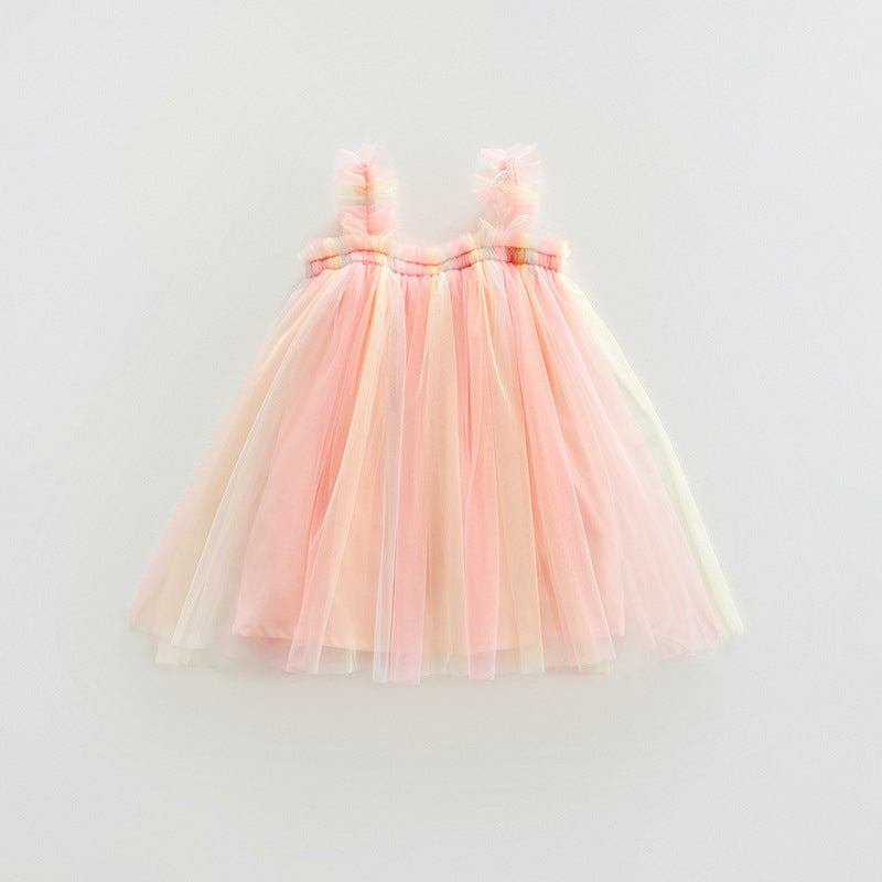 Summer Baby Kids Girls Sleeveless Gradient Tulle Strap Dress, MyKids-USA®, Baby & Children's Dresses, MyKids-USA - Size/Age - 80 (9-12M) - Color - Light Pink -  -  - TR2605222211-A.