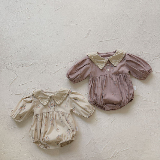 MyKids-USA® Baby Kids Girls Vintage Long Sleeves Flowers Printed Bodysuit