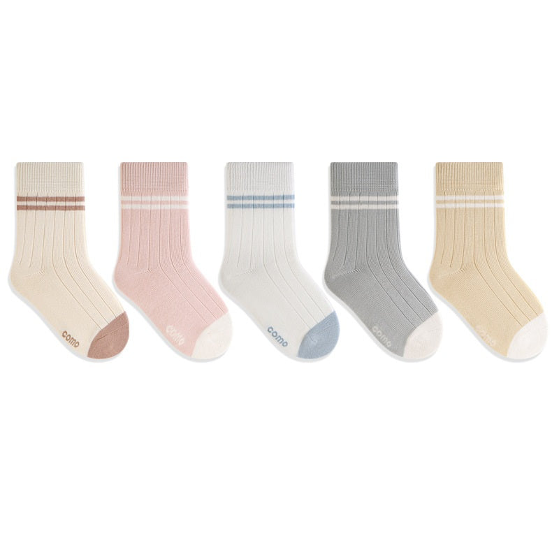 Autumn Arrival Baby Kids Unisex Breathable Casual Pattern Socks 1 Lot=5-Pair Set, MyKids-USA®, Baby & Toddler Socks & Tights, MyKids-USA - Size/Age - S (0-1Y) - Color - Light Yellow -  -  - TR2511122204-I