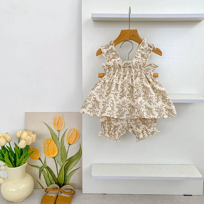 Summer Baby Kids Girls Sleeveless Cute Floral Vest and Bloomers Clothing Set, MyKids-USA®, Baby & Children's Outfits, MyKids-USA -  -  -  -  -  -  - .