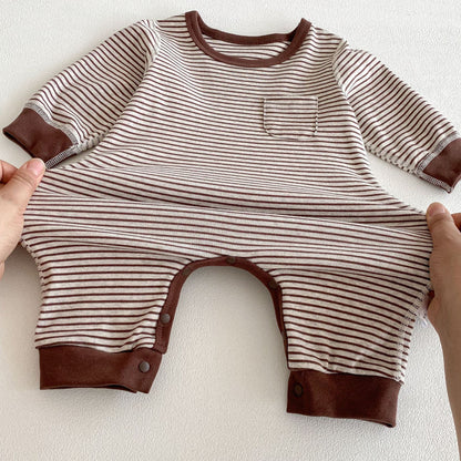 Autumn and Spring Arrival Baby Unisex Long Sleeves Striped Pattern Rompers, MyKids-USA®, Baby One-Pieces, MyKids-USA -  -  -  -  -  -  - 